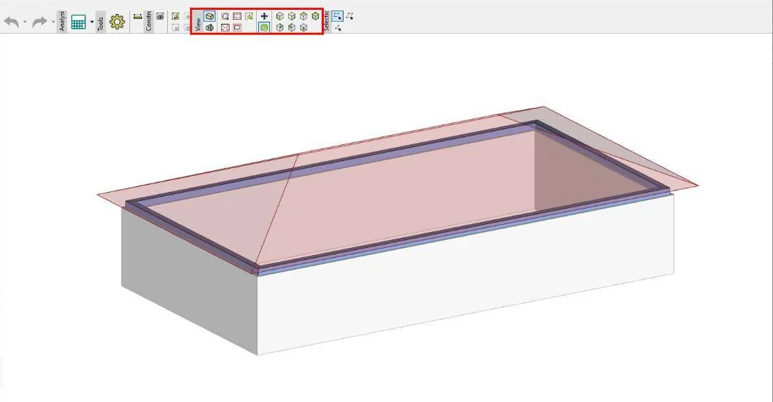 TRUSS4 Truss 3D — az épület 3D geometriai modellje a modellezés kezdetén